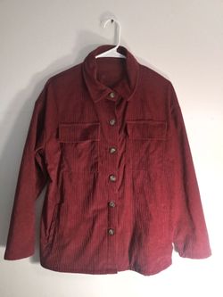 Medium Size Dark Red Long Sleeve Dress Up Shirt 100% Polyester Brand New With Pockets