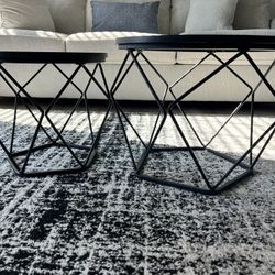 Small Round Coffee Tables 2pc- Black