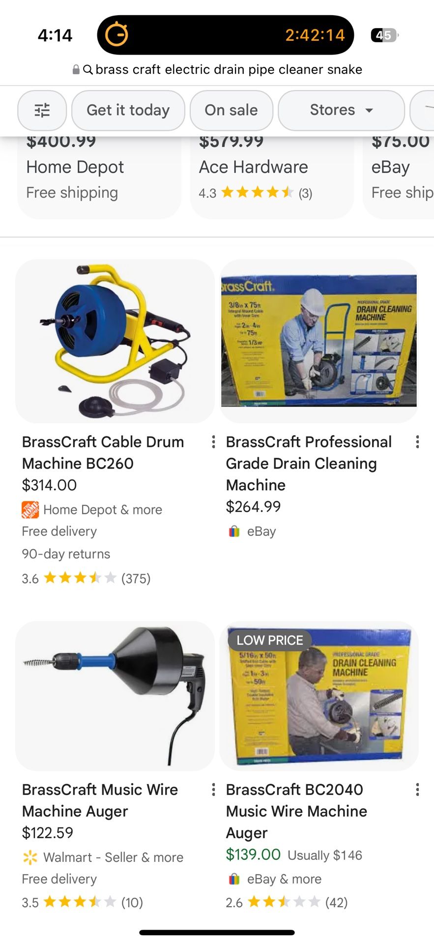 brass craft electric drain pipe cleaner snake