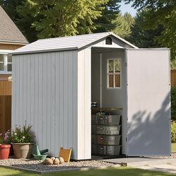 4x6 Resin Storage Shed, White