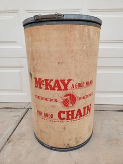 Vintage McKay Chain Cardboard Large Shipping Barrel