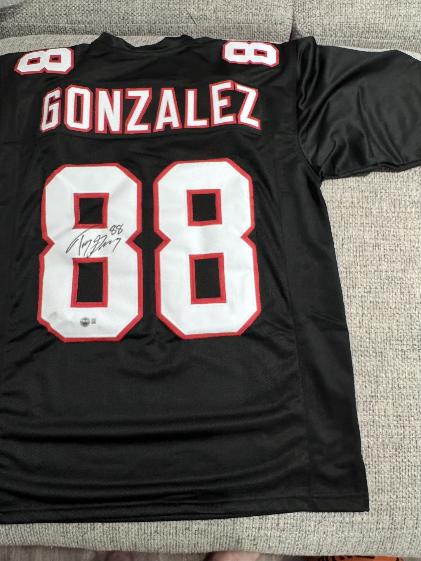 Tony Gonzalez Signed Autograph Custom Jersey - Beckett Coa - Atlanta Falcons