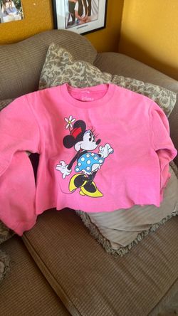 Disney Minnie Mouse Pink Crop Sweatshirt