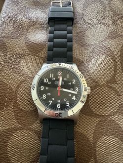 Coach Analog Watch Black Rubber Strap