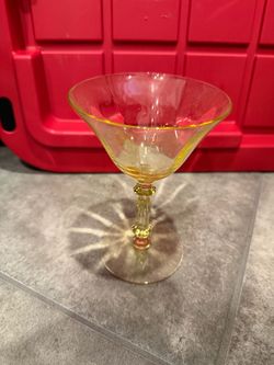 Amber Yellow Martini Cocktail Glass