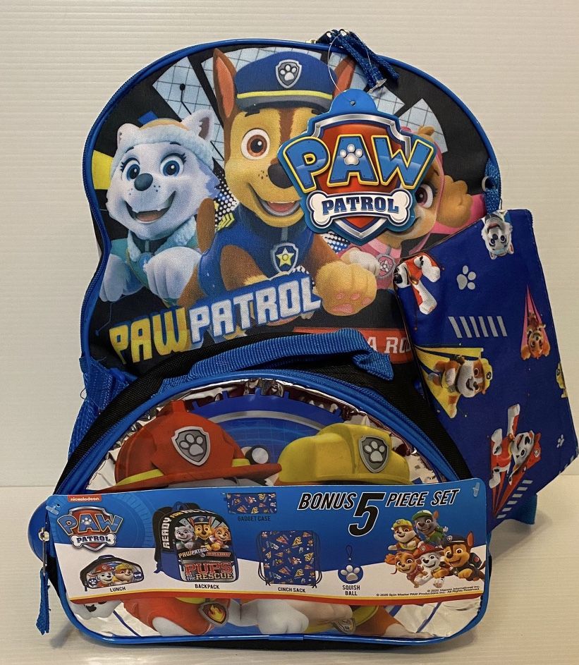 NEW Paw Patrol 5pc Backpack Set! •Several Available•