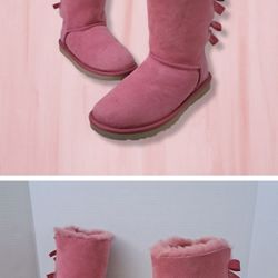UGG pink bailey bow boots
