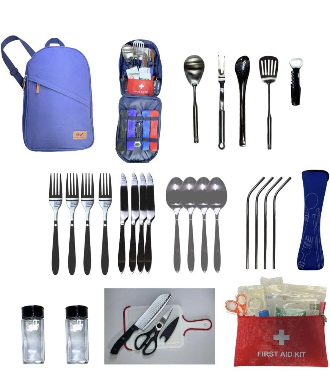 30 Piece Camp Kitchen Cooking Utensil Set