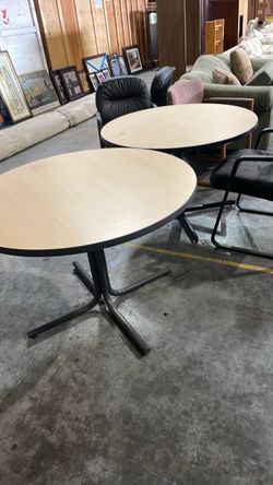 Round Café Tables with Pedestal Base – Set of 2