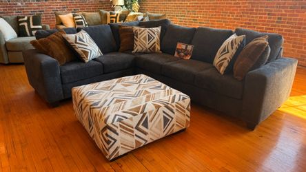 New Marquette 2 pc sectional sofa with ottoman  and pillow by Albany