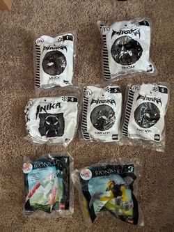 Lot of 7 Vintage LEGO Bionicle McDonald's Happy Meal Toys (100% Sealed)