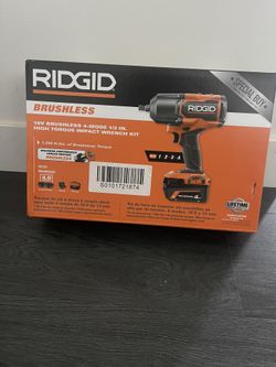 RIDGID 18V Brushless Cordless 4-Mode 1/2 in. High-Torque Impact Wrench Kit with (2) 4.0 Ah Lithium-Ion Batteries and Charger