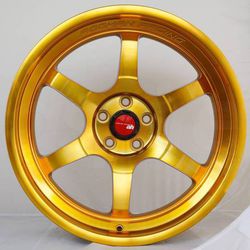 18x8.5 or 9.5 new gold rims tires set 5x114.3