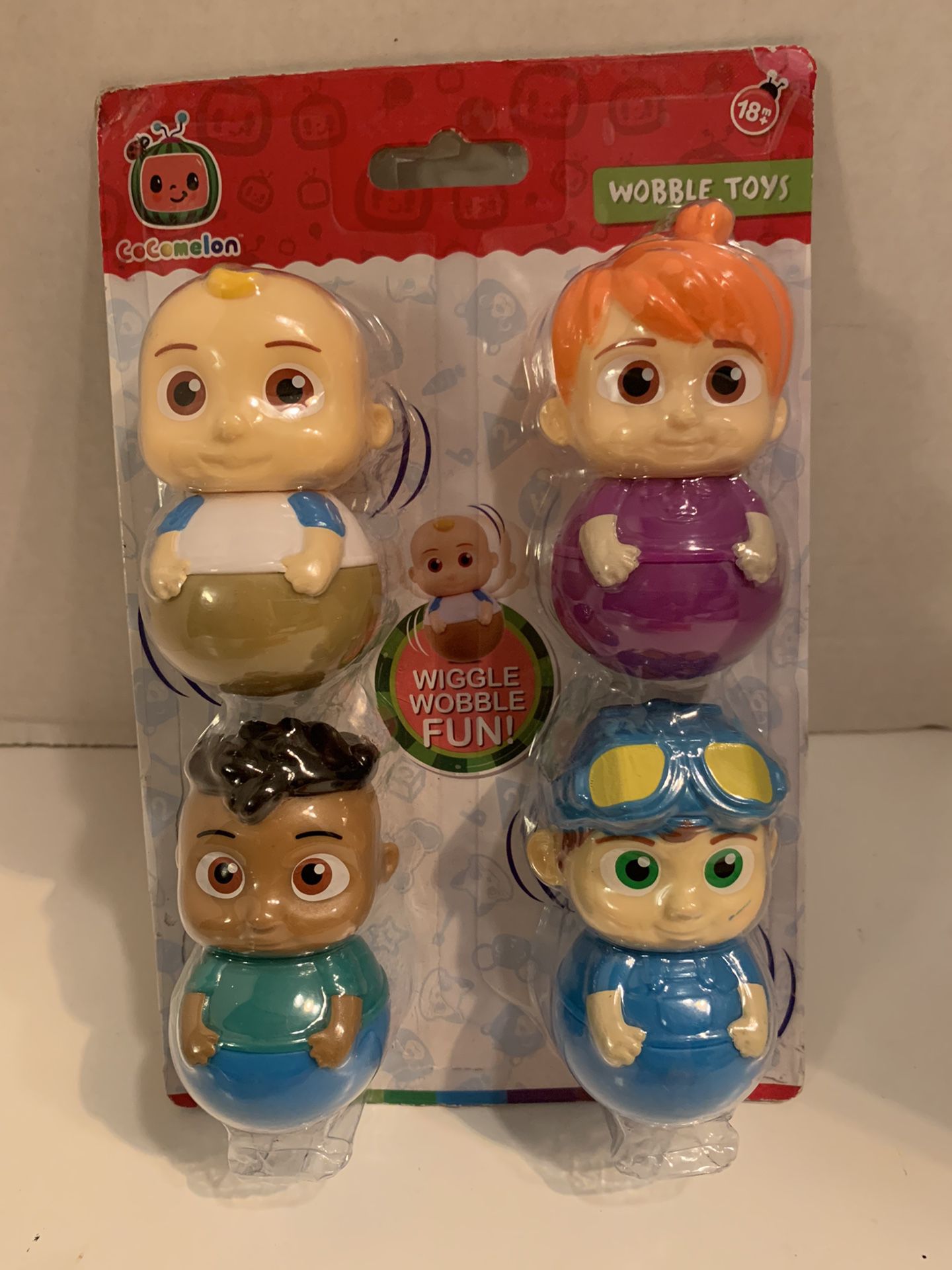 Cocomelon Set Of 4 Wobble Toys 3” Height  New