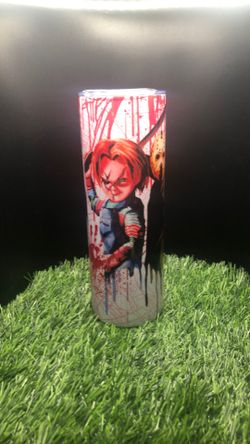 Chucky Tumbler Jason Thermo Stainless Steel New In Box Bloody Horror Faces