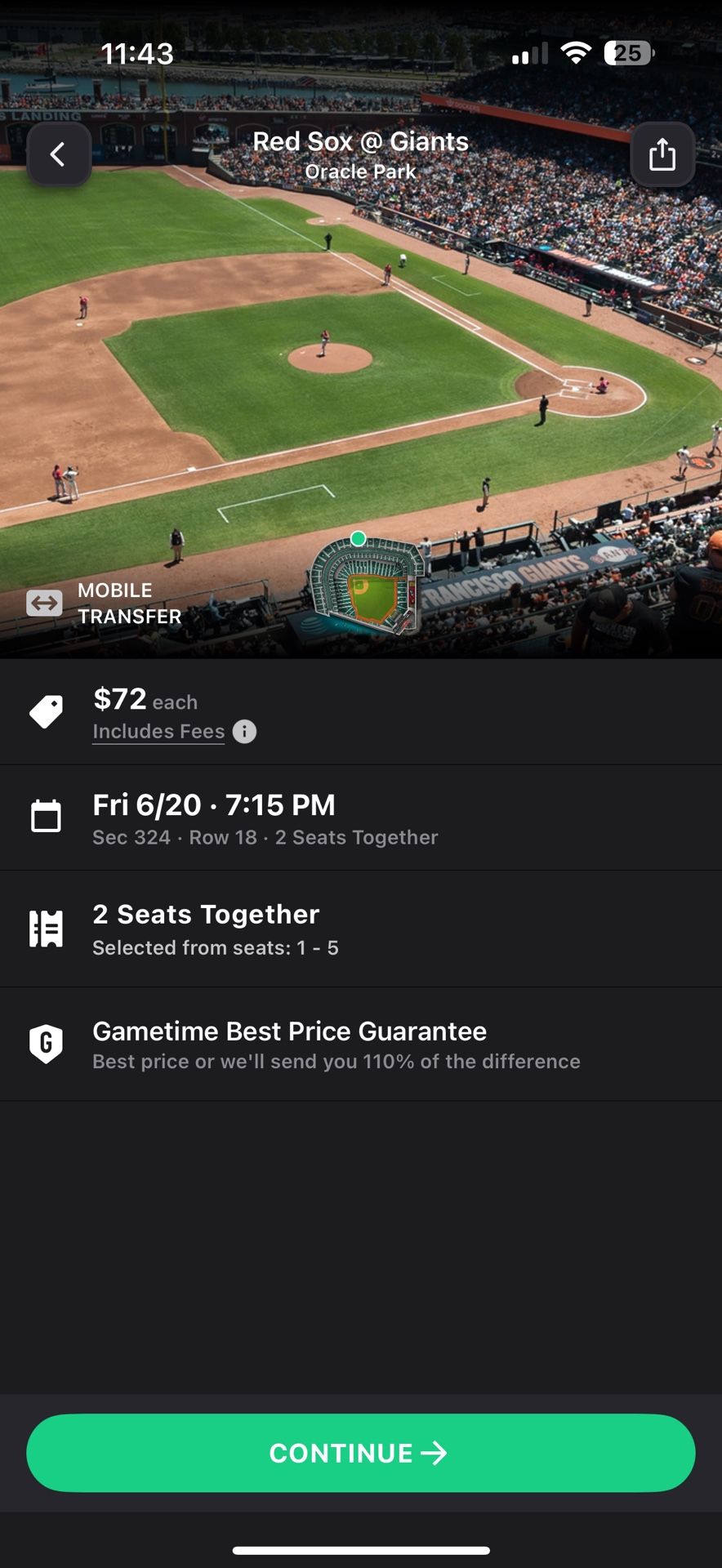 2 GIANTS TICKETS VS BOSTON RED SOX