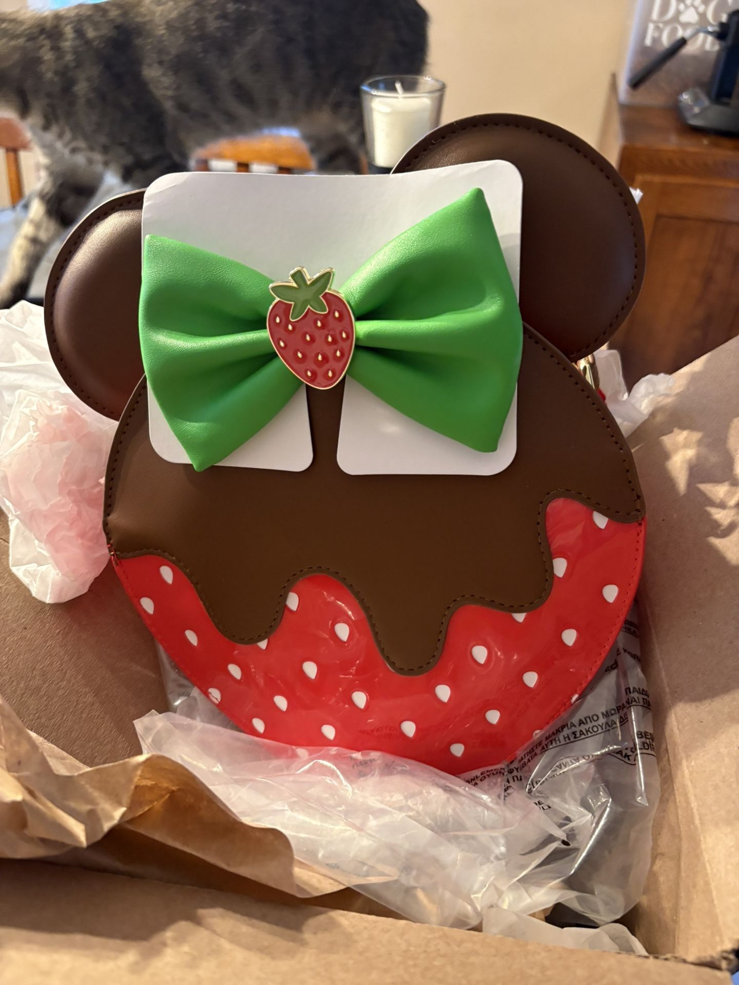 Scented Choc Dipped Strawberry Hard Tag Loungefly. Pu Bridgewater. Vegan Leather