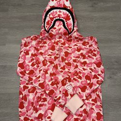 BAPE Pink Shark Hoodie