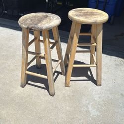 Wooden Barstool 