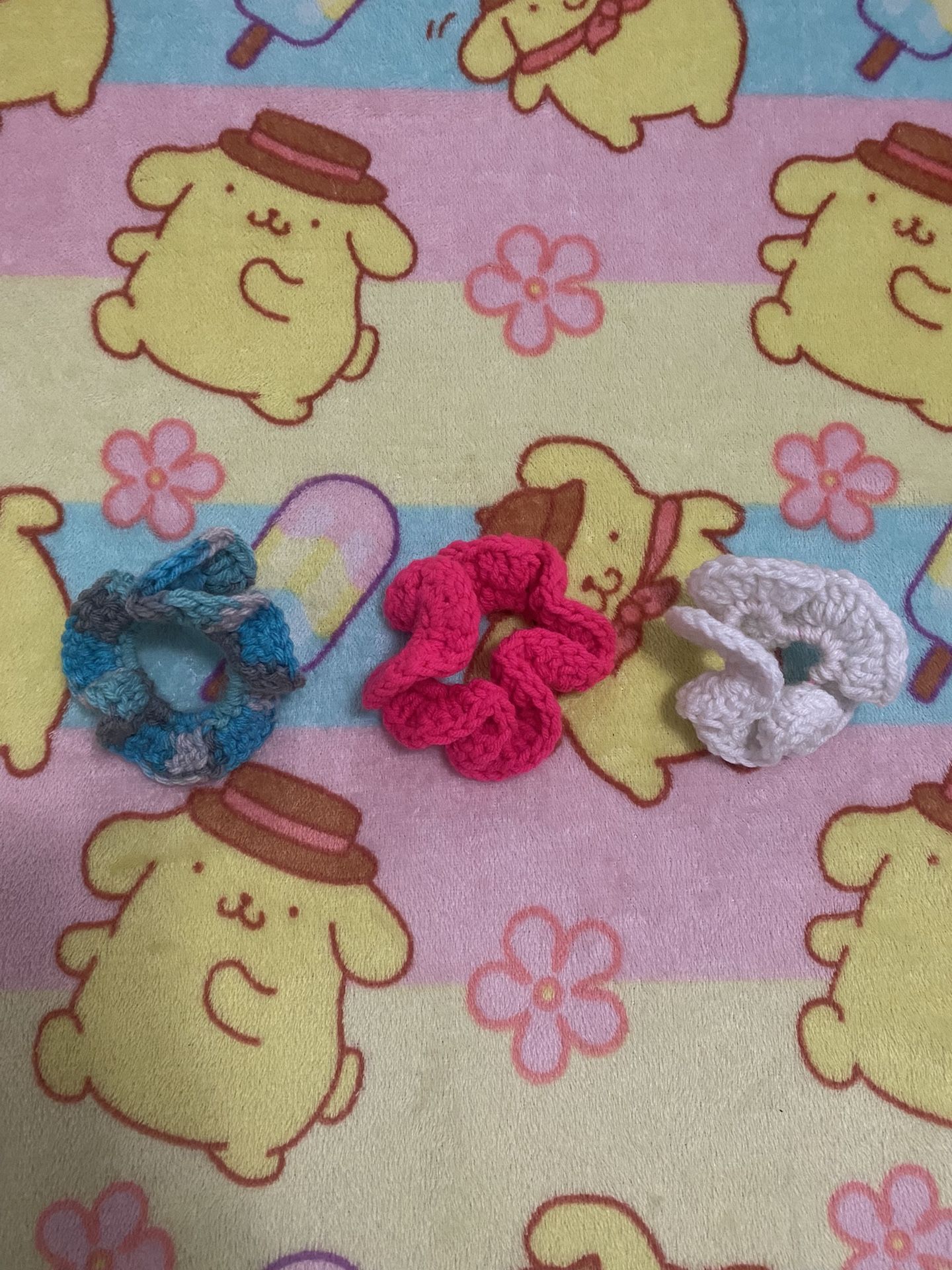 3 Handmade Crochet Scrunchies