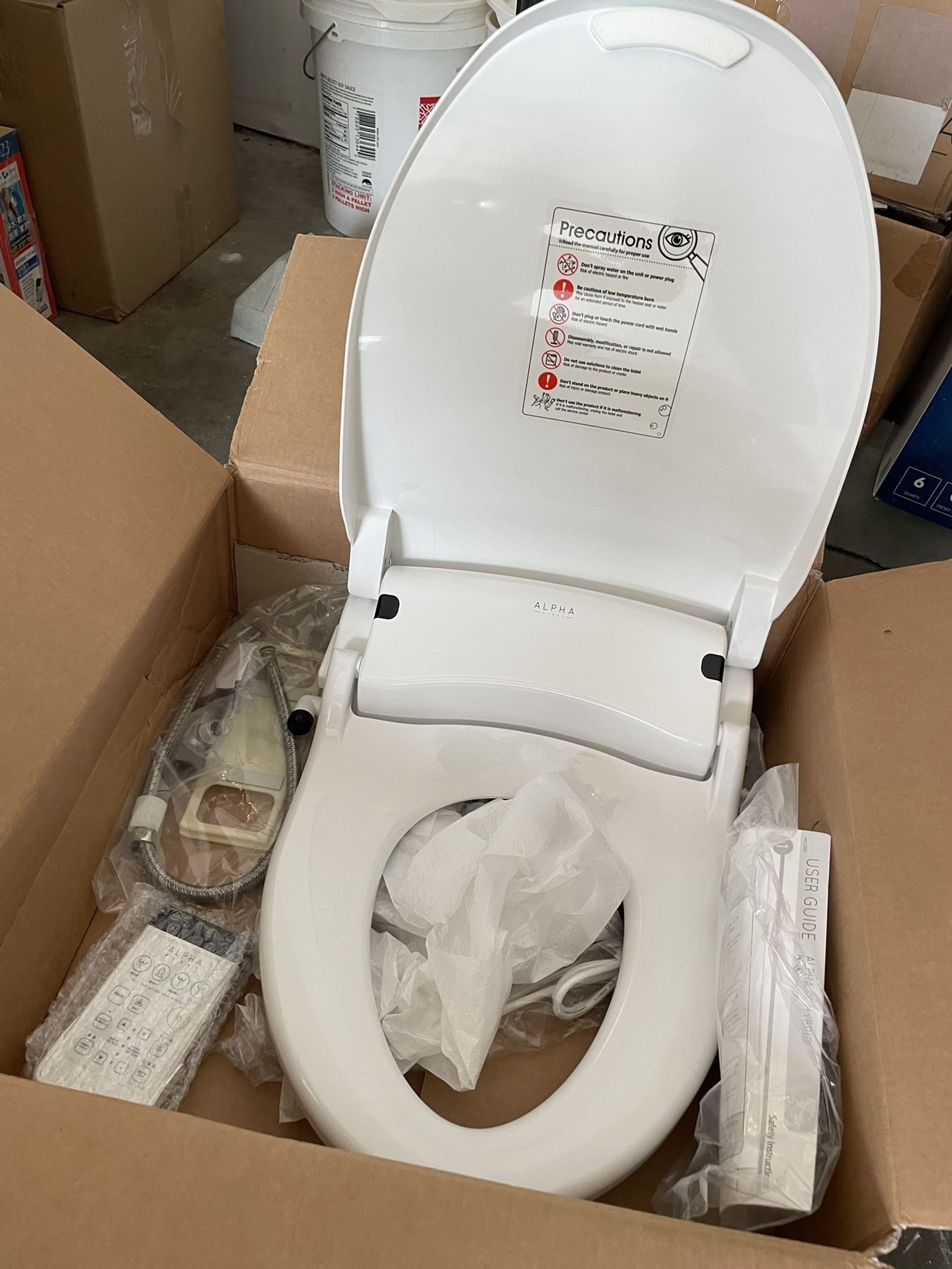 ALPHA BIDET iX Hybrid Bidet Toilet Seat in Elongated White