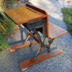 Antique School Desk *25.00 Firm* Vintage Wooden Furniture School Collectible