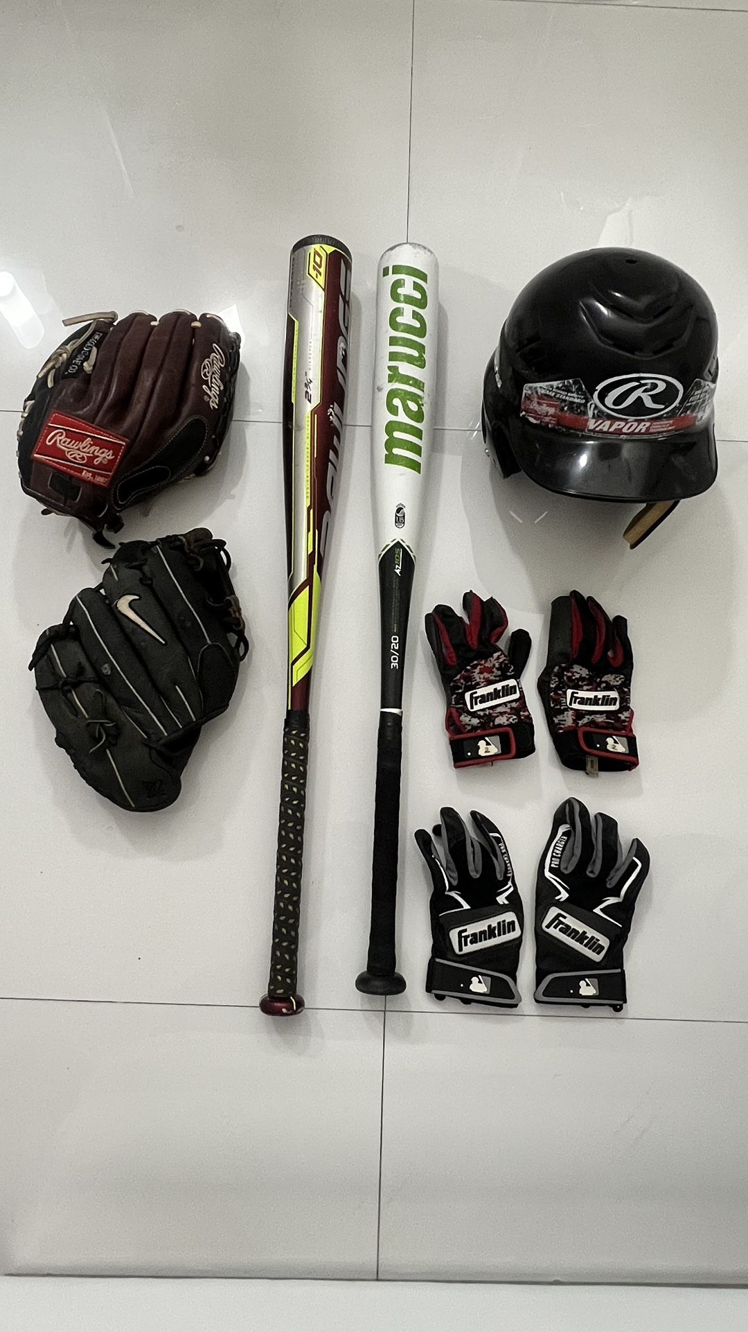 Baseball Bat Glove And Accessories