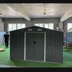 New in Box 8' L x 10" W x 6.' H galvanized steel Metal Storage Shed Outdoor Garden