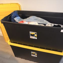 While Bin Of Clothes