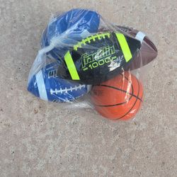 4 Footballs And Mini Basketball New