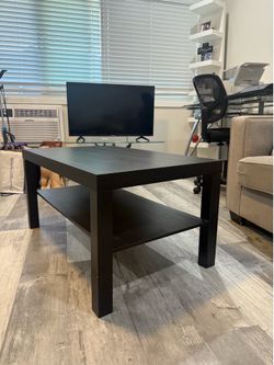 Brown wooden coffee table