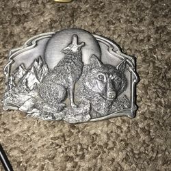 Vintage wolf belt buckles