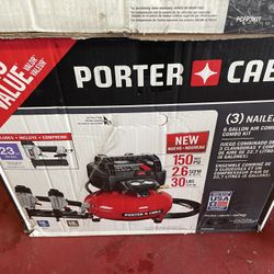 Porter Cable Sir Compressor With Nail Guns 