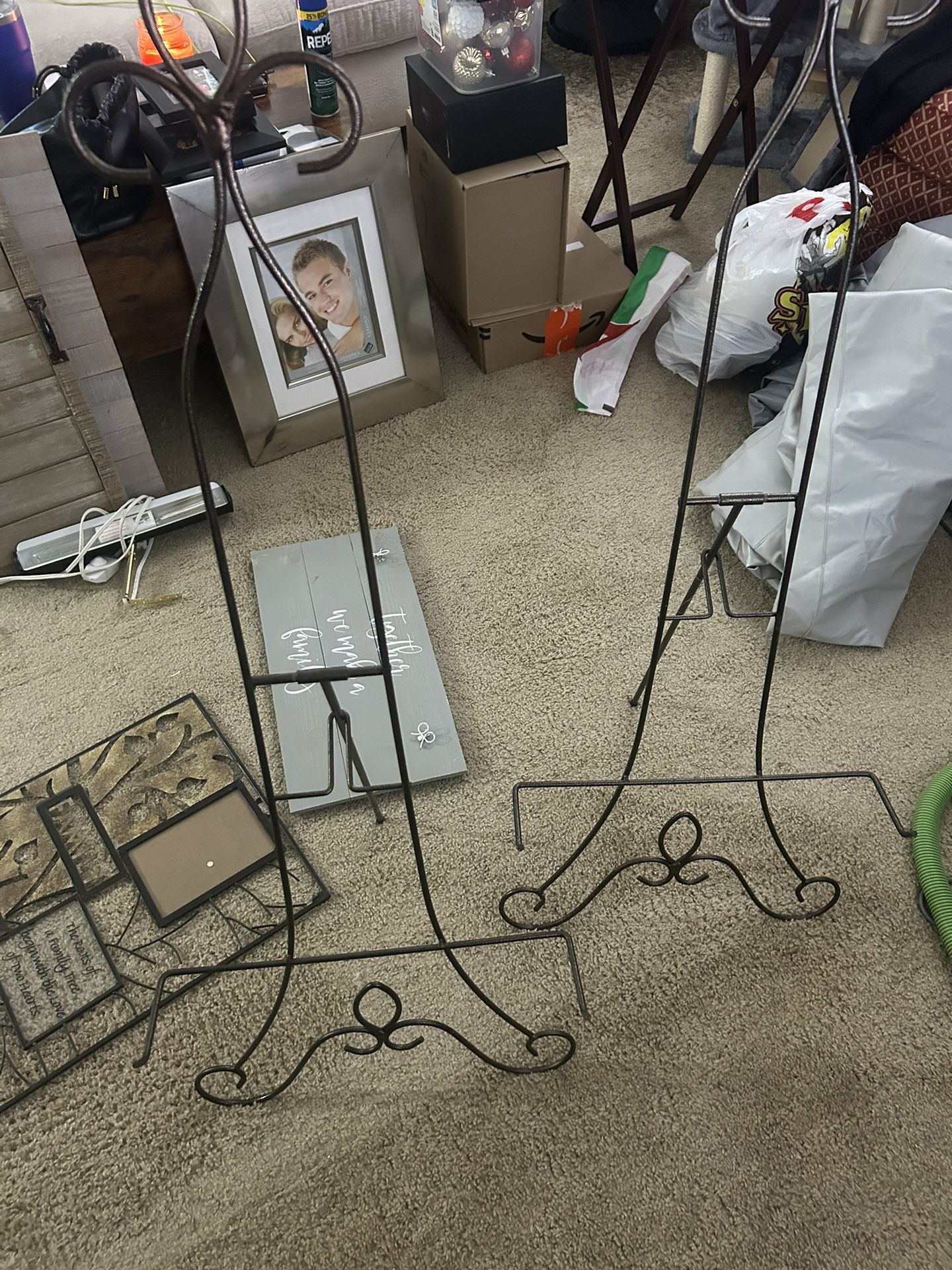 2 Beautiful brown Metal Easels