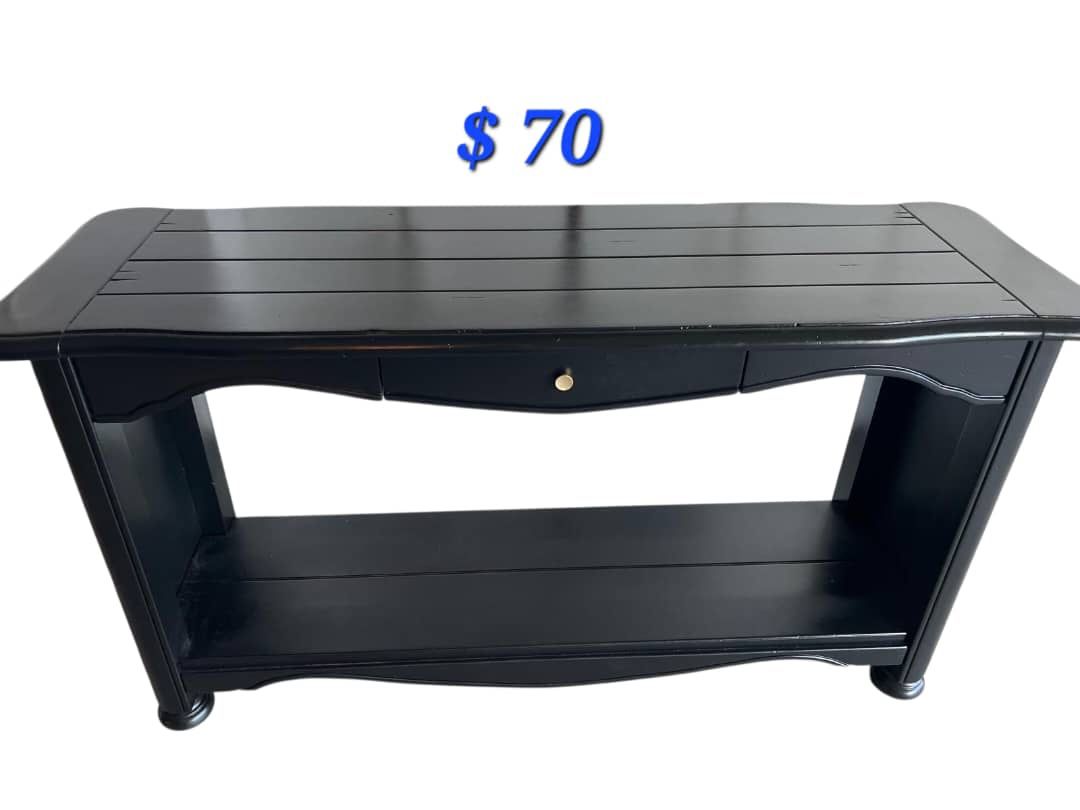 Black Wood Entryway/Console Table 52L 29T 18D With Drawer