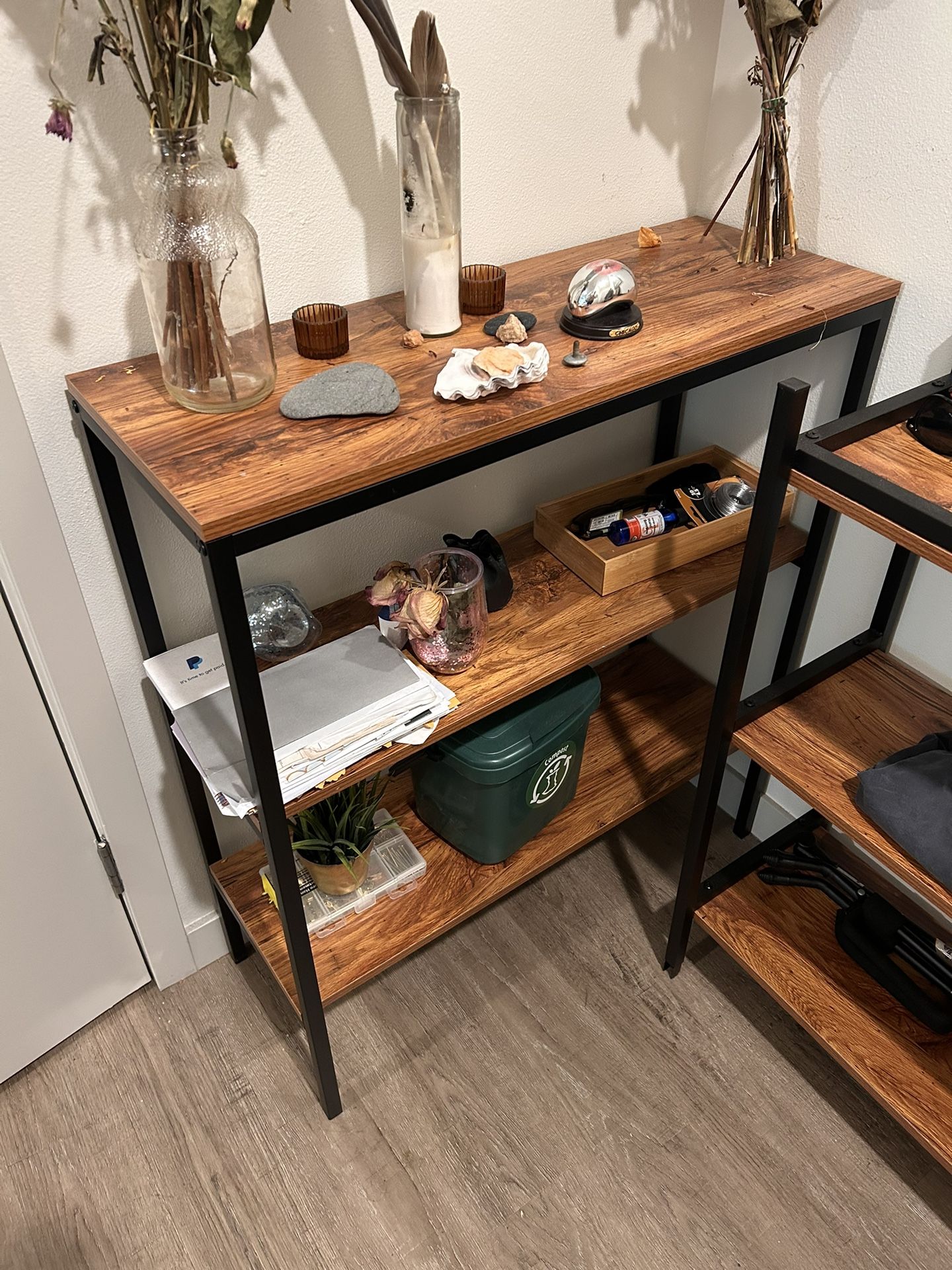 3 Tier Wood/Iron Shelf