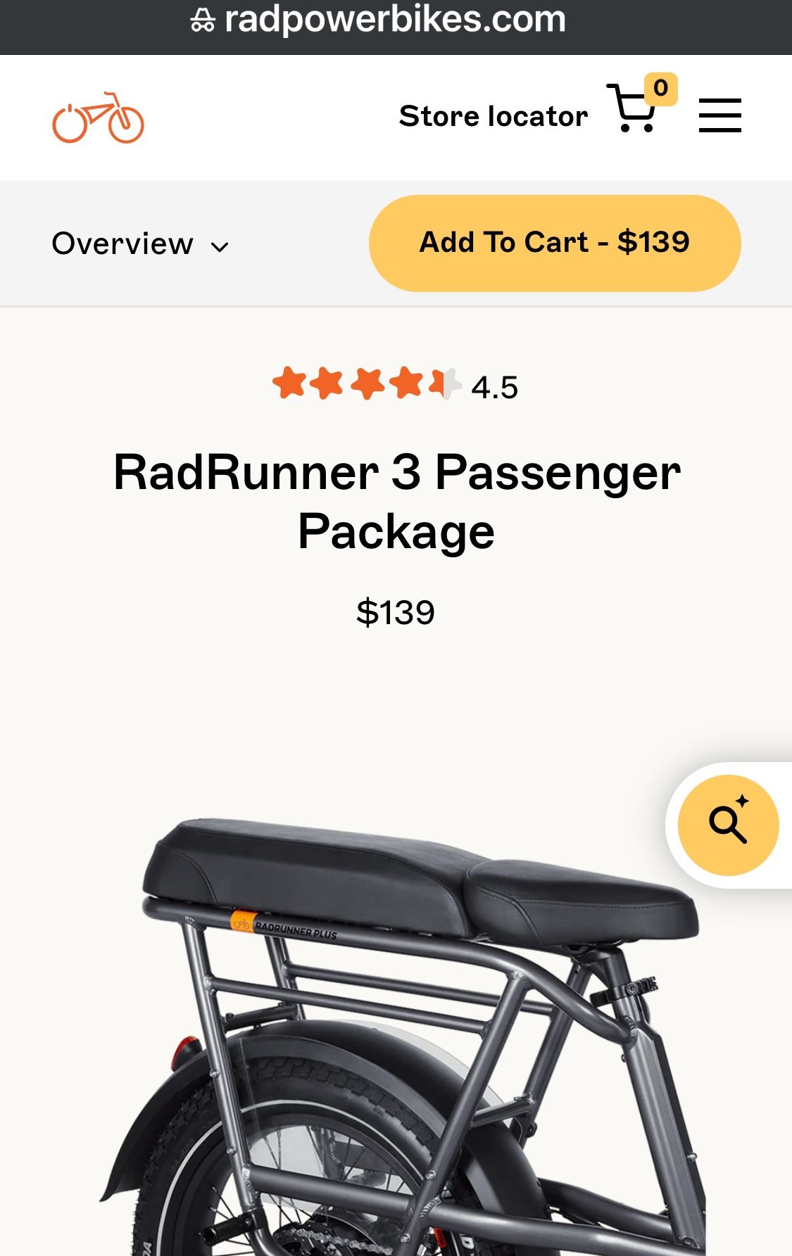 New!! Radrunner 3 Plus Passenger Seat Kit- BIKE IS NOT INCLUDED / Rad Power Bikes