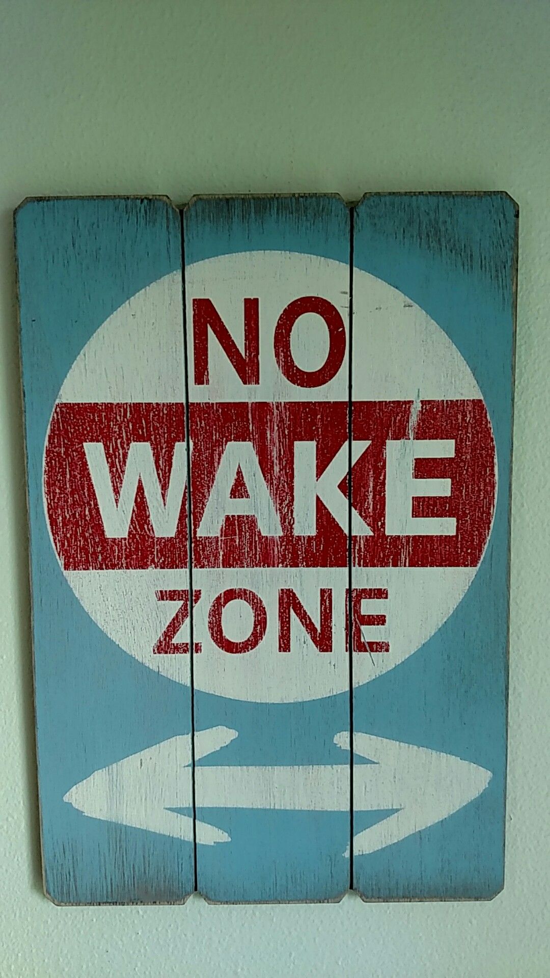 Nautical Decor No Wake Zone Sign wood 9x14