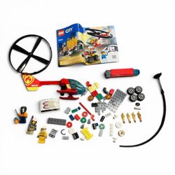 LEGO City Fire Helicopter Building Set Bundle Lot With Minifigs