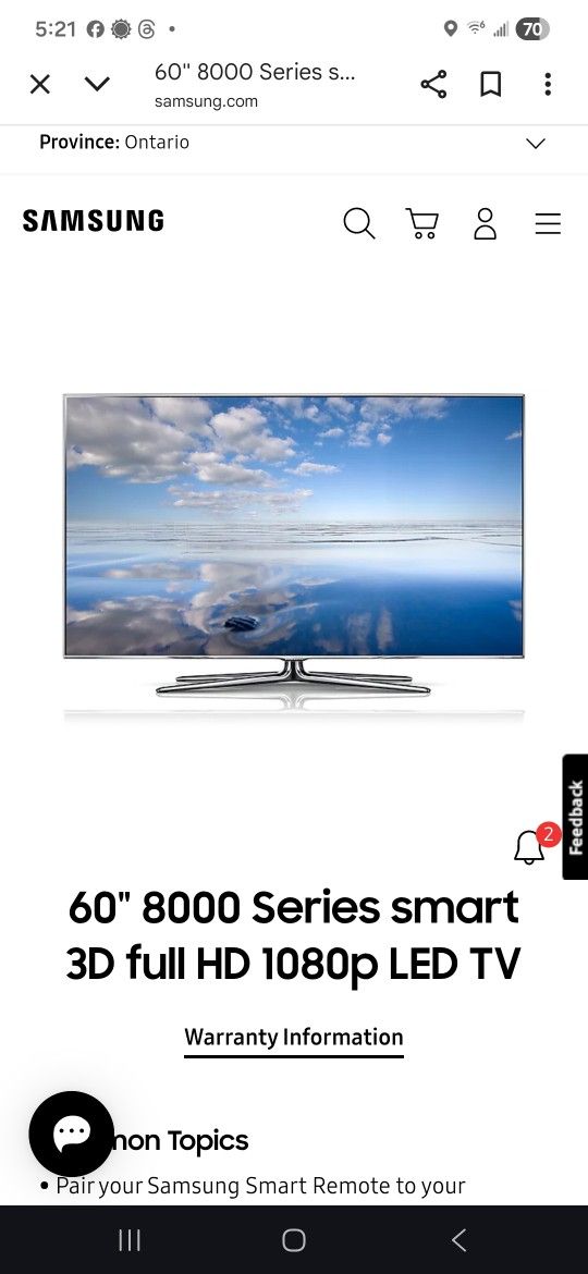 Samsung 60 Inch Smart Tv