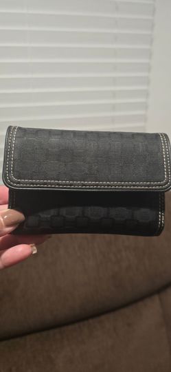 Black Signature Canvas Trifold Wallet