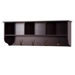 Espresso Cubby wall shelf