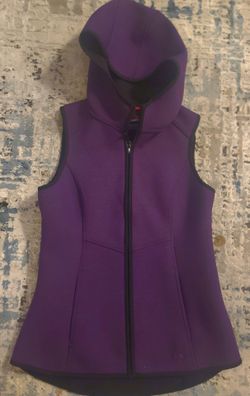 Purple Hooded Softshell Vest, Women’s Small