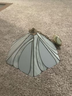 Vintage Stained Glass Hanging Pendant Light