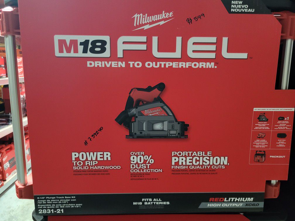 Milwaukee M18 Fuel 6-1/2" Plunge Track Saw Kit 