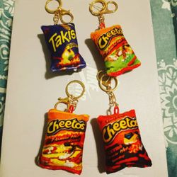 Keychain Concha, Takis, Hot Cheetos