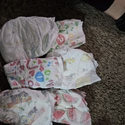 Size 1 & 2 Various Diapers 