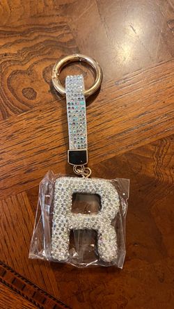 Rhinestone Letter R Keychain