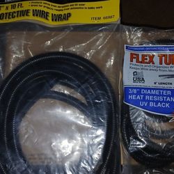 CHICAGO ELECTRIC & MADE IN USA AUTOMOTIVE  3/8" HEAT-RESISTANT PROTECTIVE WIRE WRAP & FLEXIBLE TUBING for ENGINE WIRING