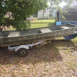 Jon boat with 8 hp mercury and trailer